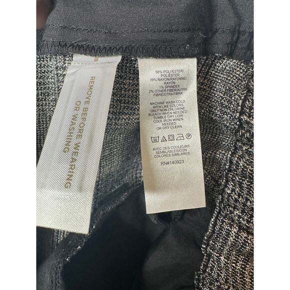 NEW LOFT Grey Silver Houndstooth Pull-on Professional Pants Womens XL - Picture 4 of 5
